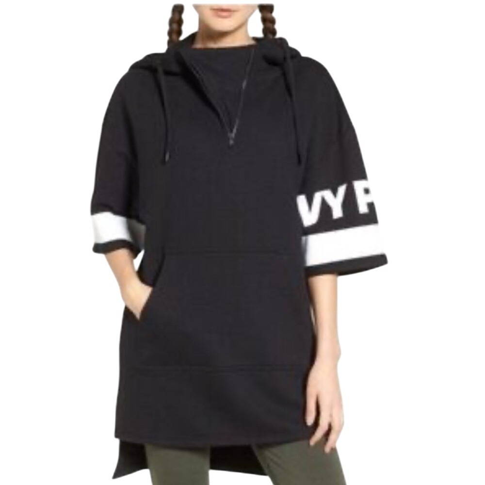 IVY PARK Black Hoodie with White Sleeve Accents size M